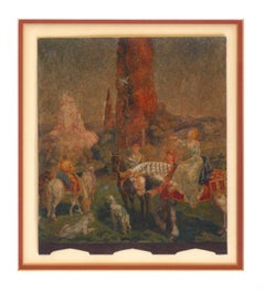 Paravento americano della metà del XX secolo con cornice di Kenneth Stevens MacIntire