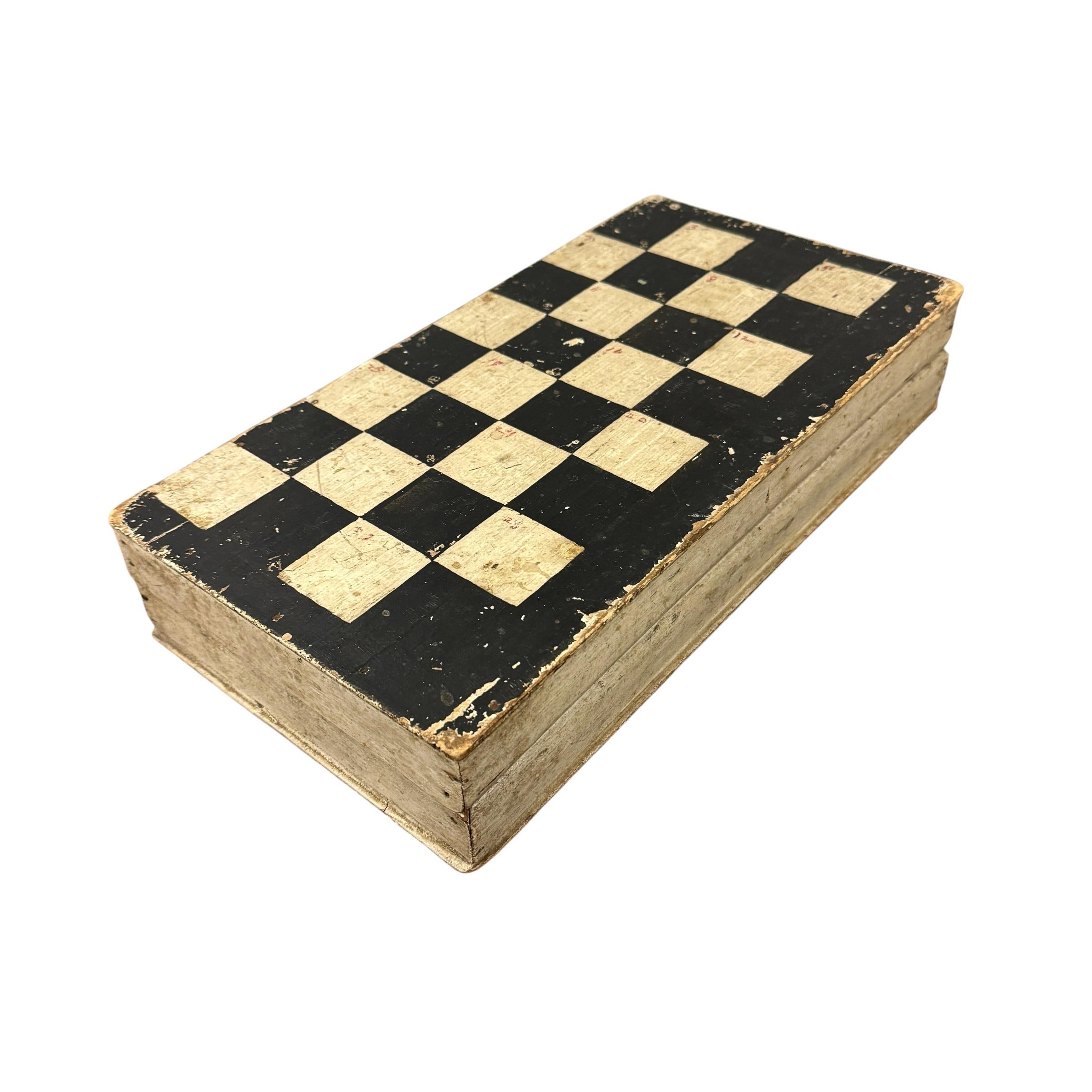 Caja de tablero de juego americano de mediados del siglo XX Madera en venta