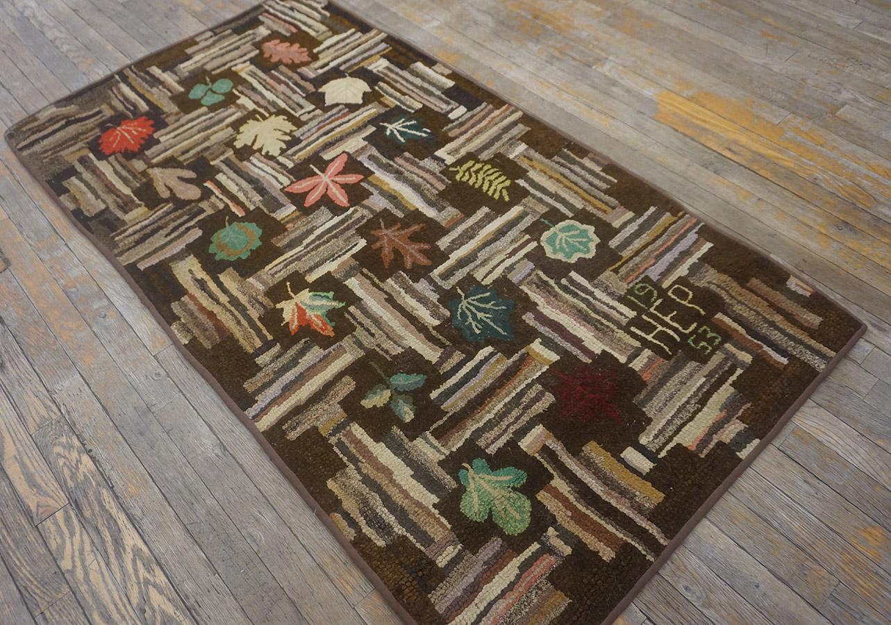 Mid 20th Century American Hooked Rug 3'x 5' 7