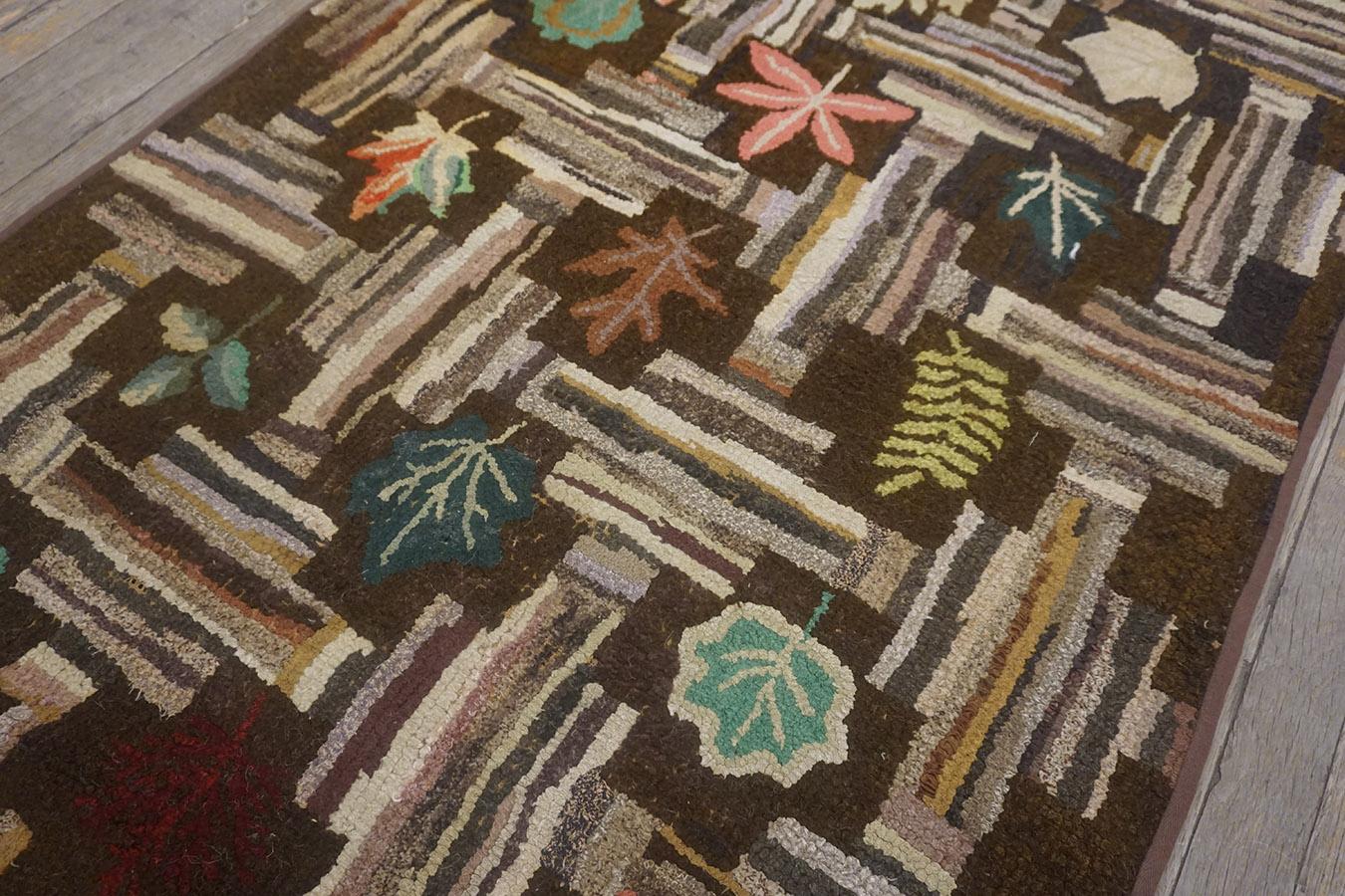Mid 20th Century American Hooked Rug 3'x 5' 7