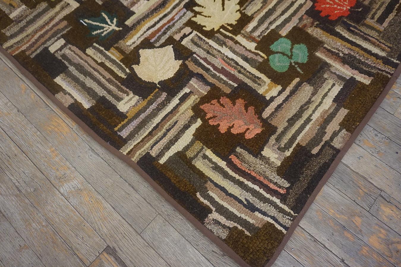 Hand-Woven Mid 20th Century American Hooked Rug 3'x 5' 7