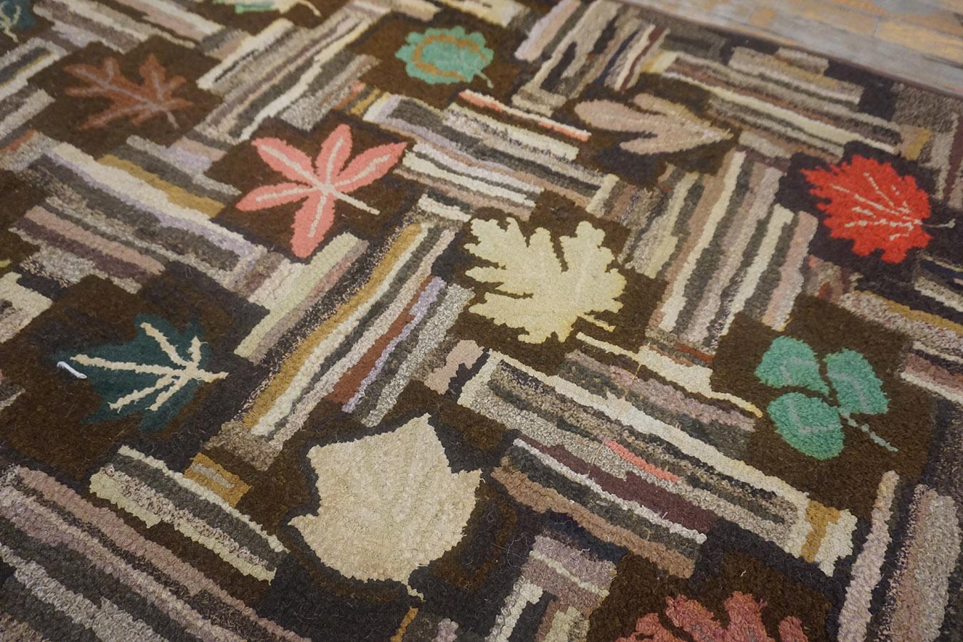 Mid 20th Century American Hooked Rug 3'x 5' 7