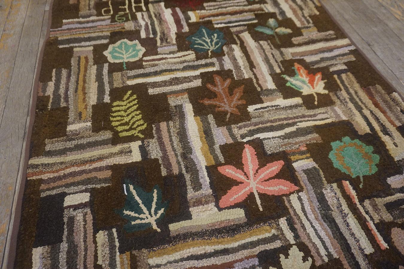 Mid 20th Century American Hooked Rug 3'x 5' 7