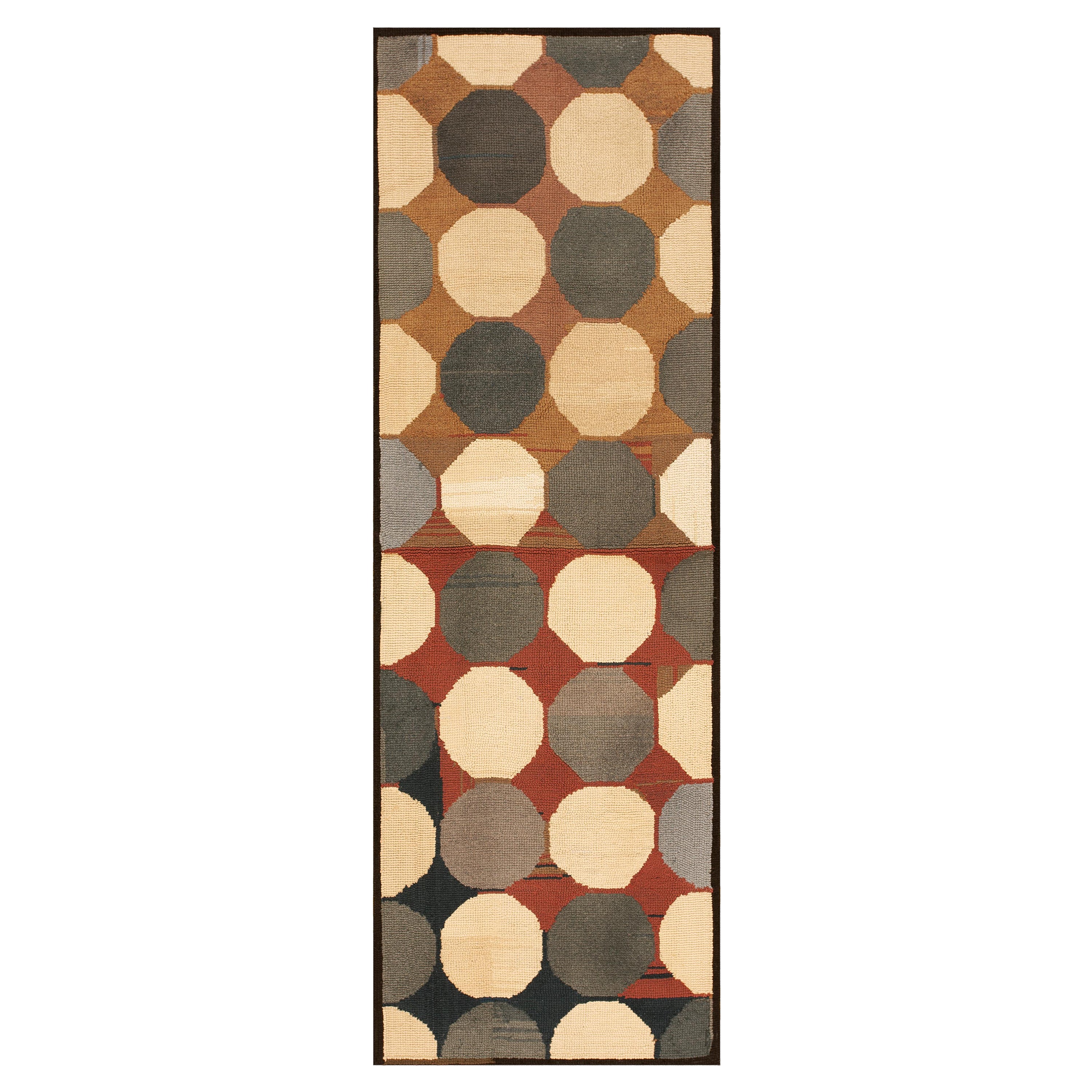 Amerikanischer Hakenteppich aus der Mitte des 20. Jahrhunderts ( 4'1'' x 8'9'' - 125 x 267 )