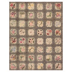 Tapis crocheté américain du milieu du 20e siècle ( 5'10" x 7'6" )