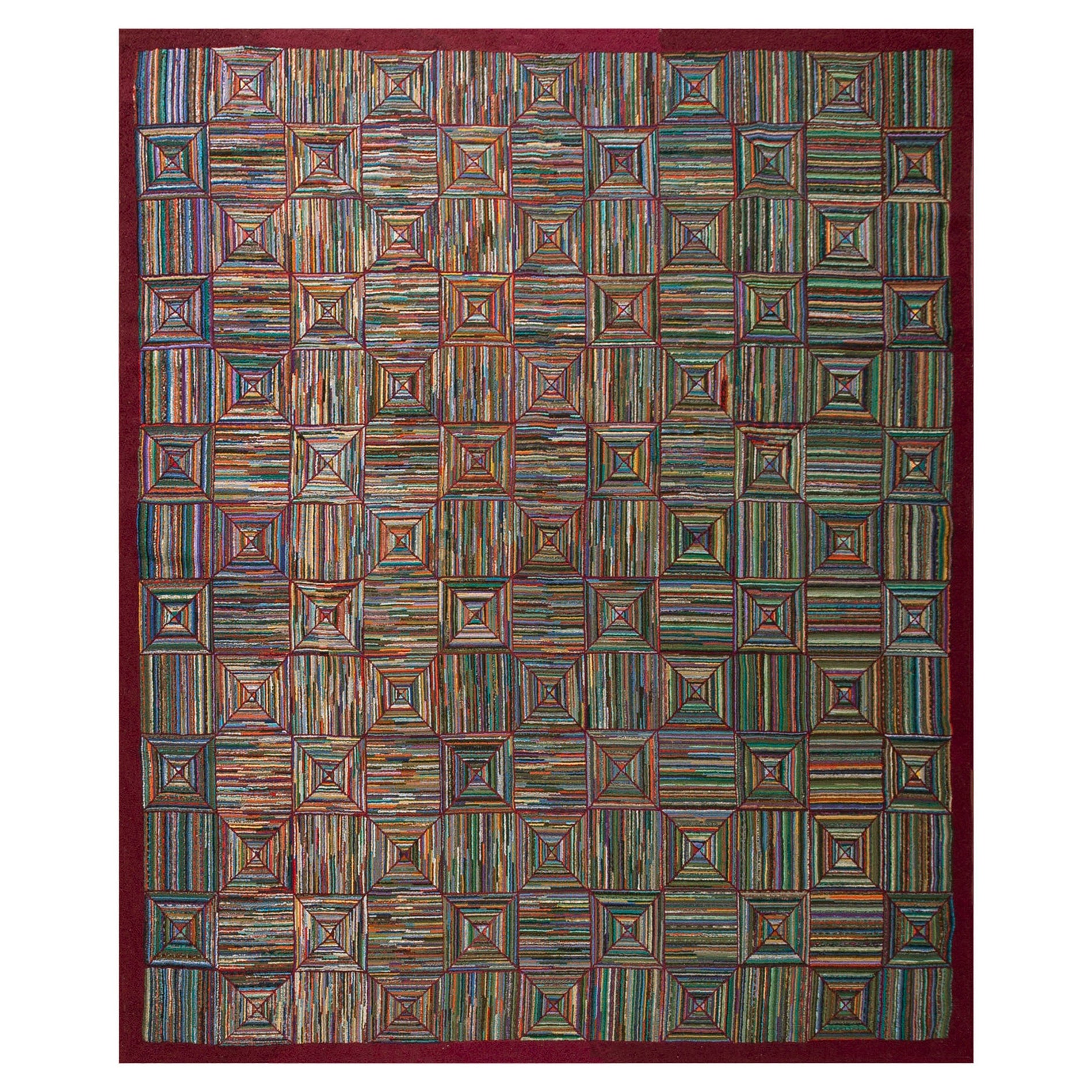 Mid-20th Century American Hooked Rug ( 7' 6'' x 9' 2''  - 228 x 279 cm )