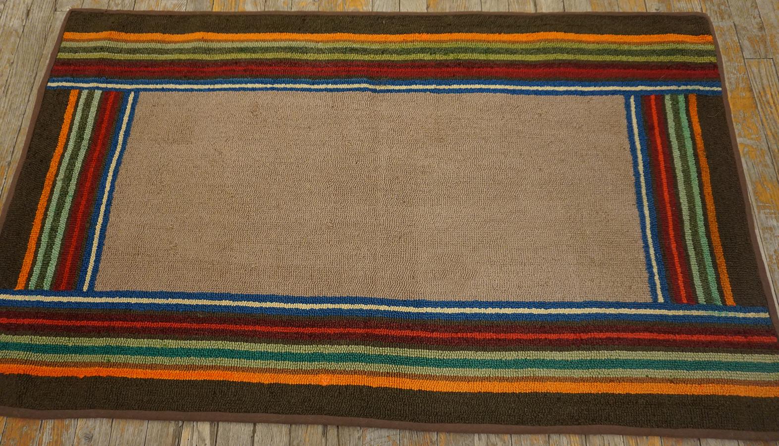 Wool Mid 20th Century American Hooked Rug For Sale