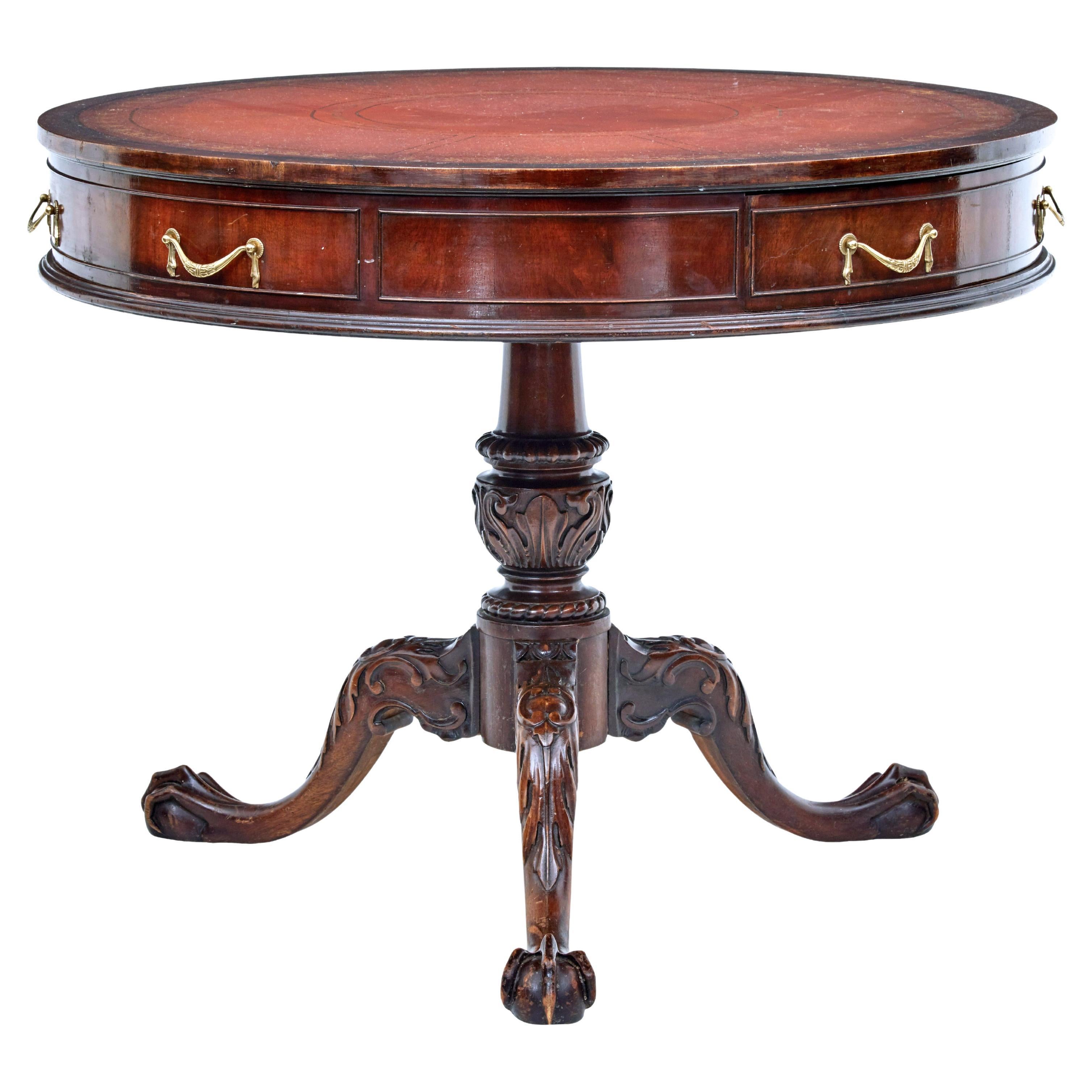 Mid20th Century American Imperial Mahogany Drum Table at 1stDibs