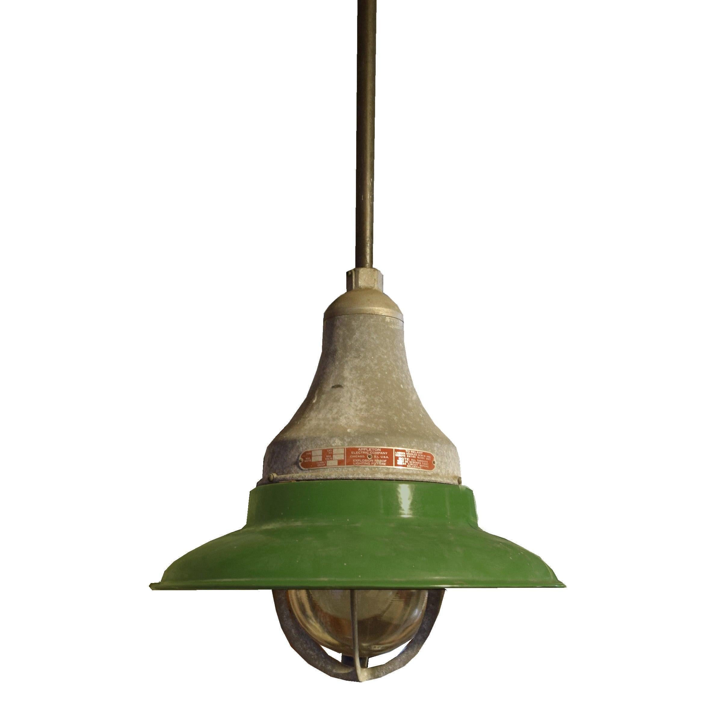 Enamel Mid-20th Century American Industrial Explosion Proof Light Fixture For Sale