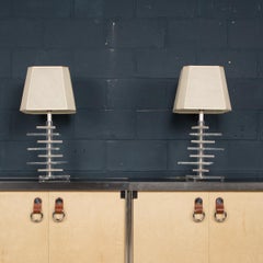 Mid-20th Century American Made Stacked Lucite Table Lamps