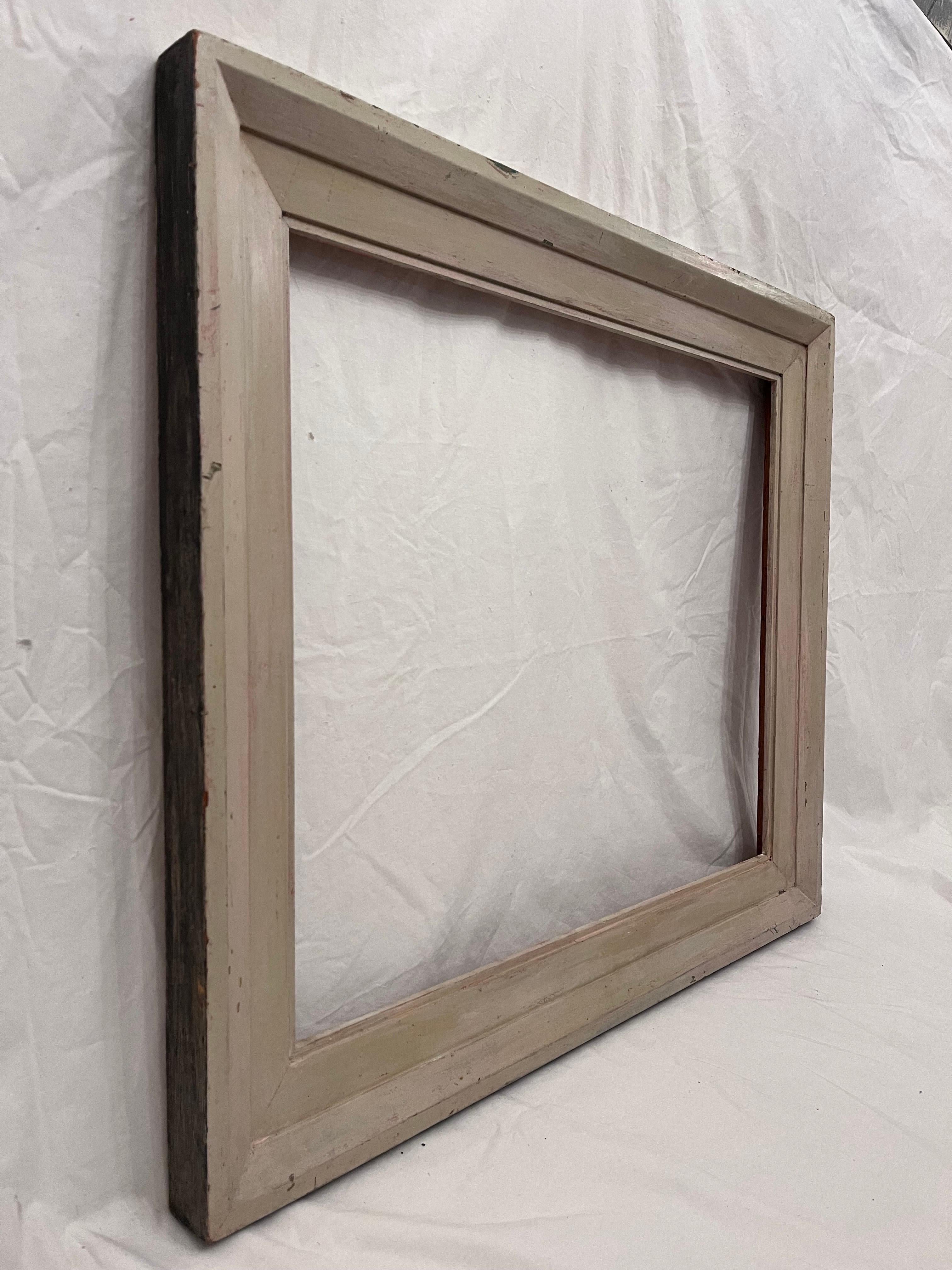 Mid-Century Modern Mid 20th Century American Modernist Style White Finish Picture Frame 24 x 20 For Sale