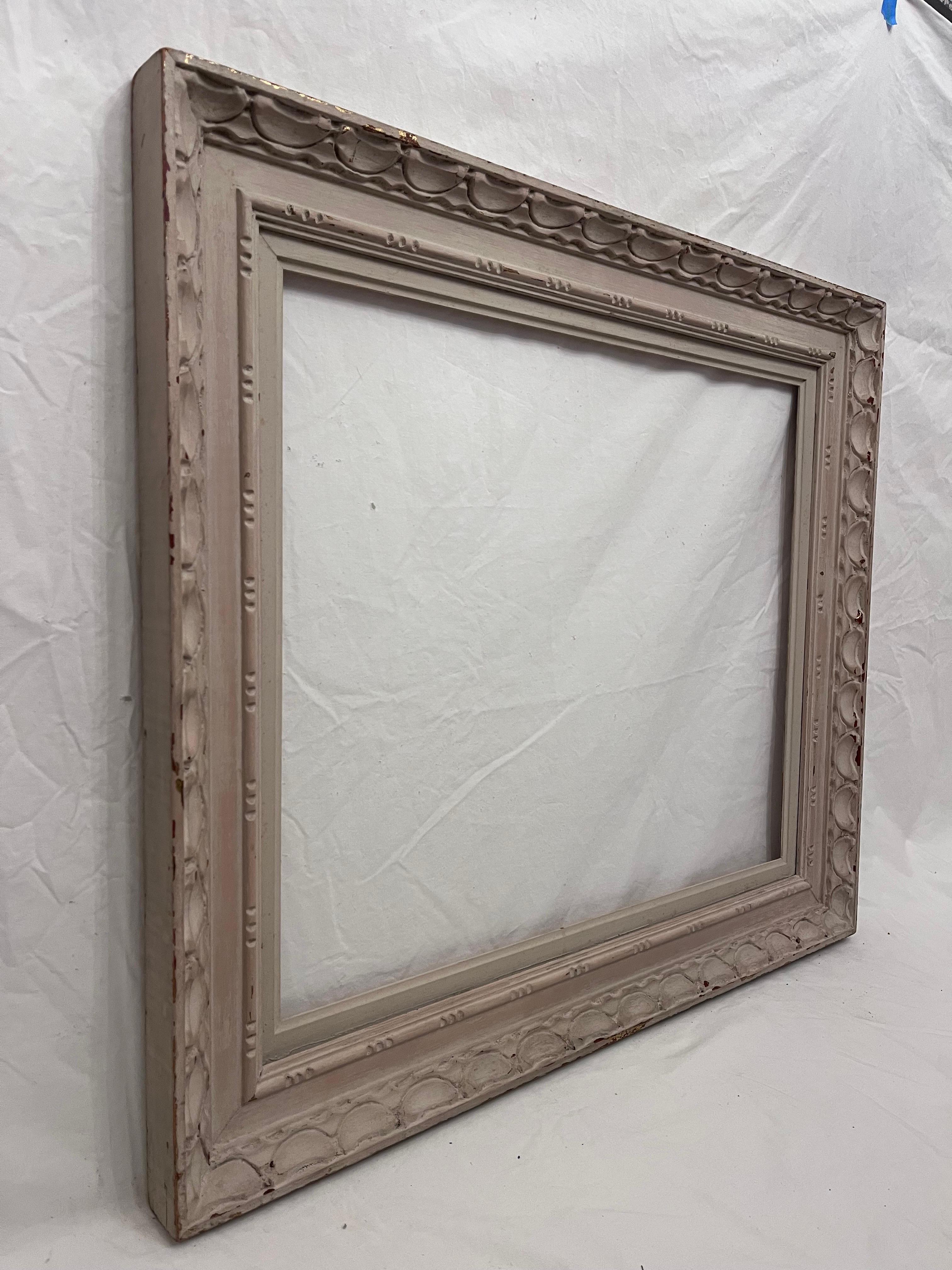 Mid-Century Modern Mid 20th Century American Modernist Style White Finish Picture Frame 24 x 20