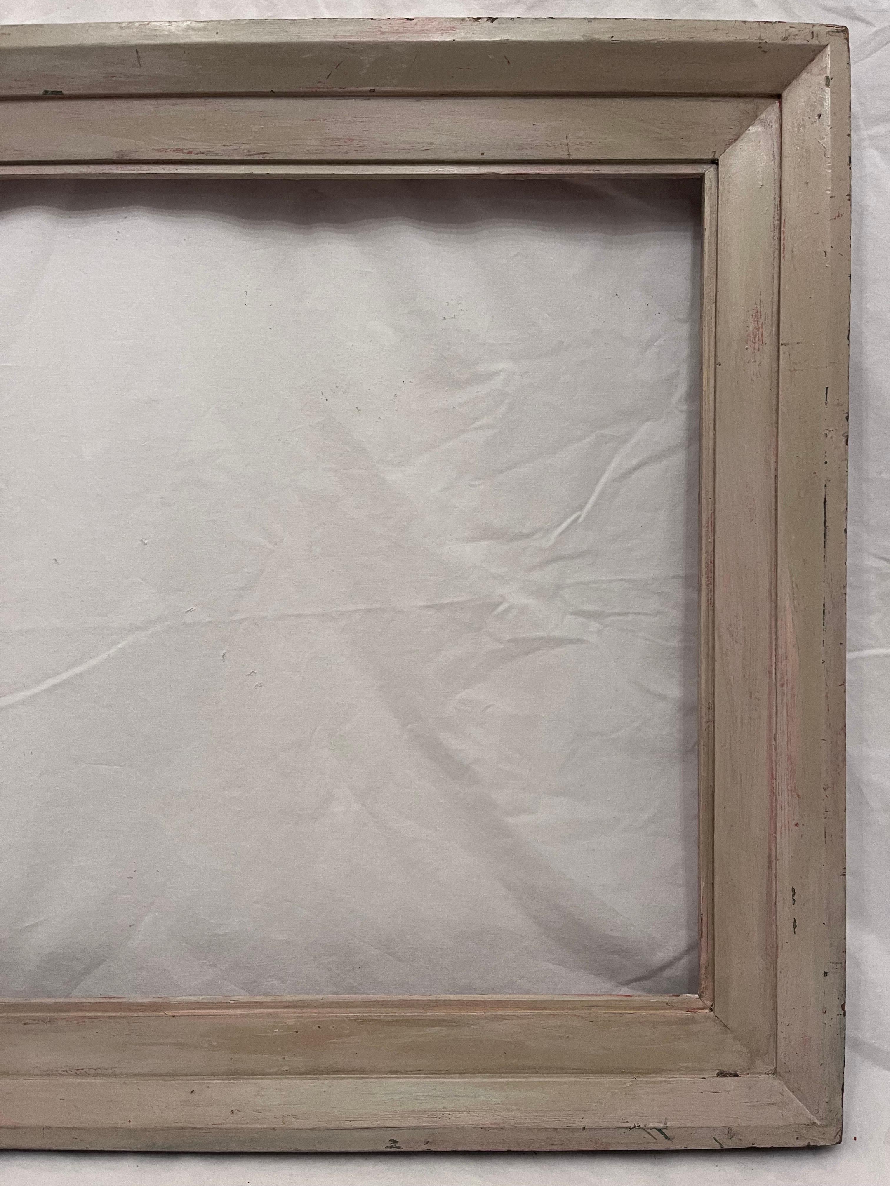 Wood Mid 20th Century American Modernist Style White Finish Picture Frame 24 x 20 For Sale