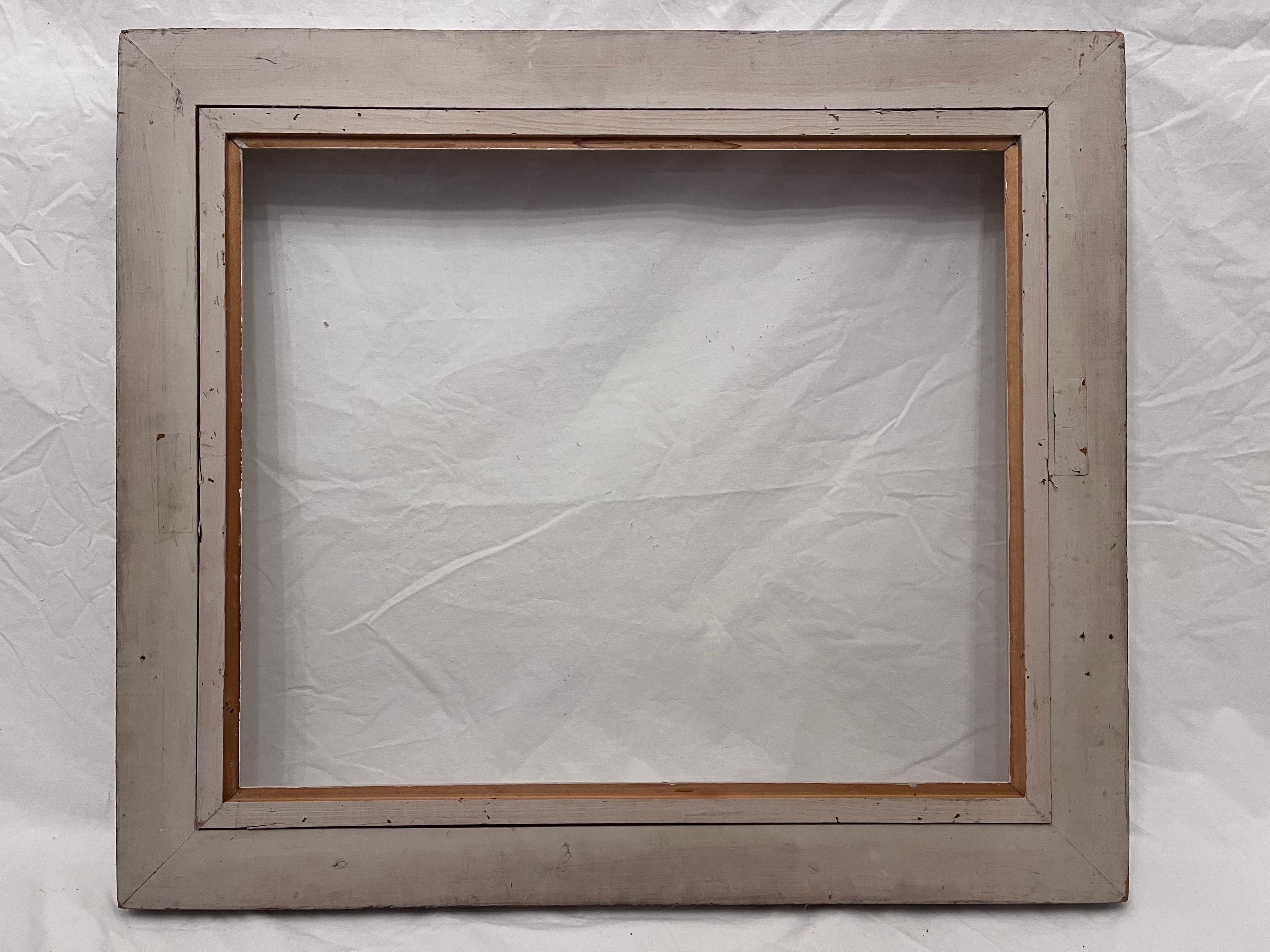 Mid 20th Century American Modernist Style White Finish Picture Frame 24 x 20 2