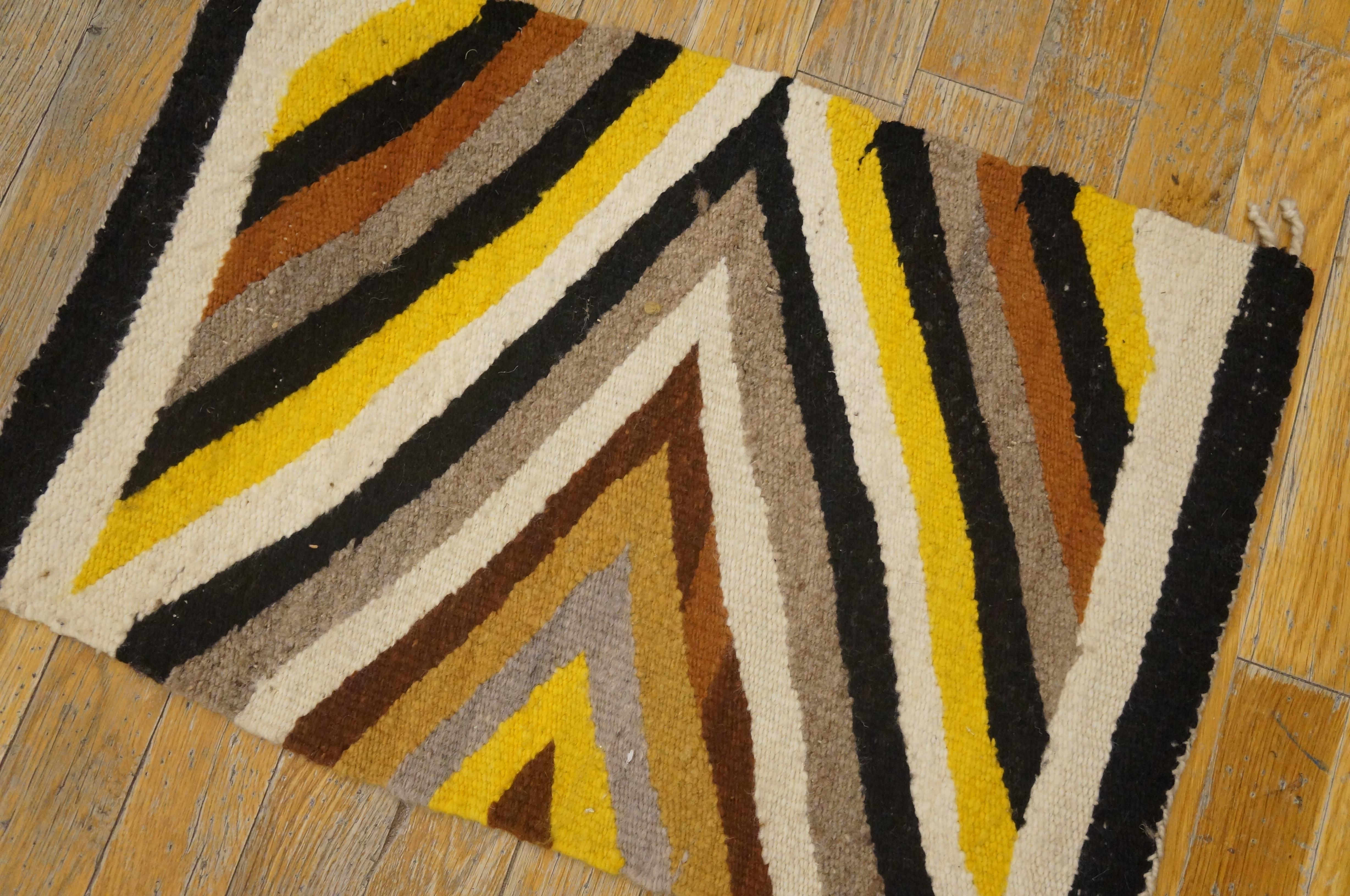 Tapis Navajo américain du milieu du 20e siècle ( 1'4
