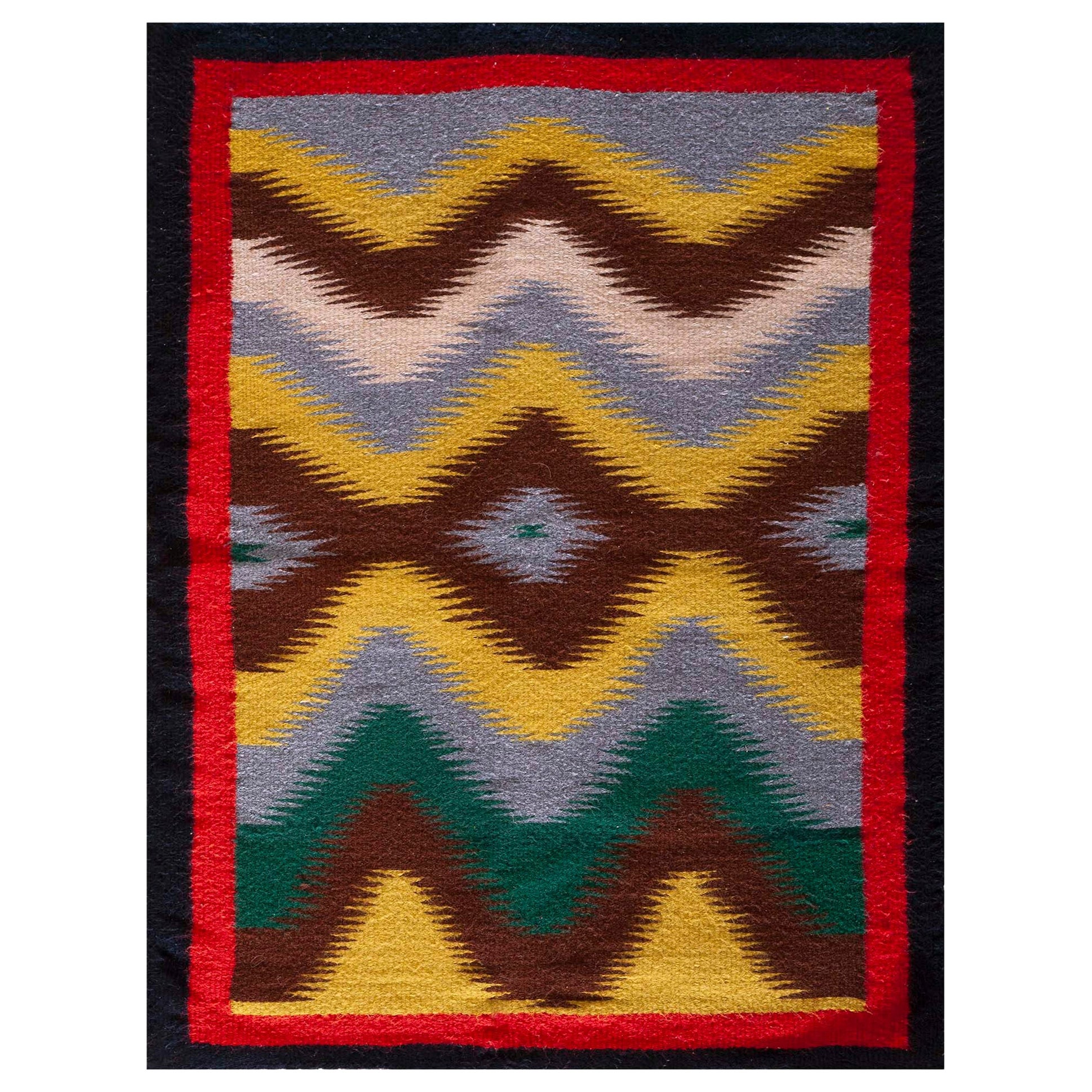 Tappeto Navajo americano della metà del XX secolo ( 2' 3'' x 3' 3'' - 68 x 99 )
