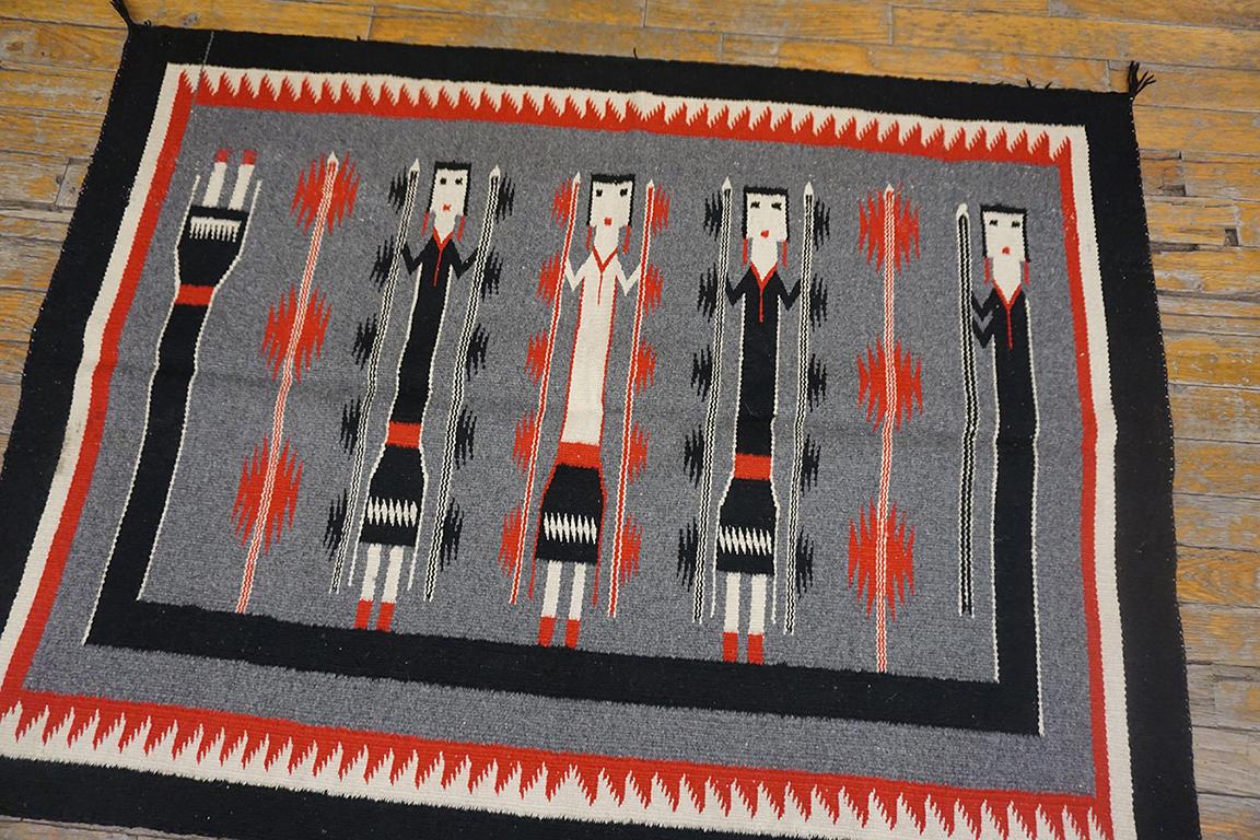 Mid 20th Century American Navajo Yei Rug ( 2'10