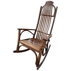 Retro Mid-20th Century American Oak Rocker