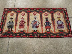 Galerie Shabab Collection Mid-20th Century American Pictorial Hook Rug