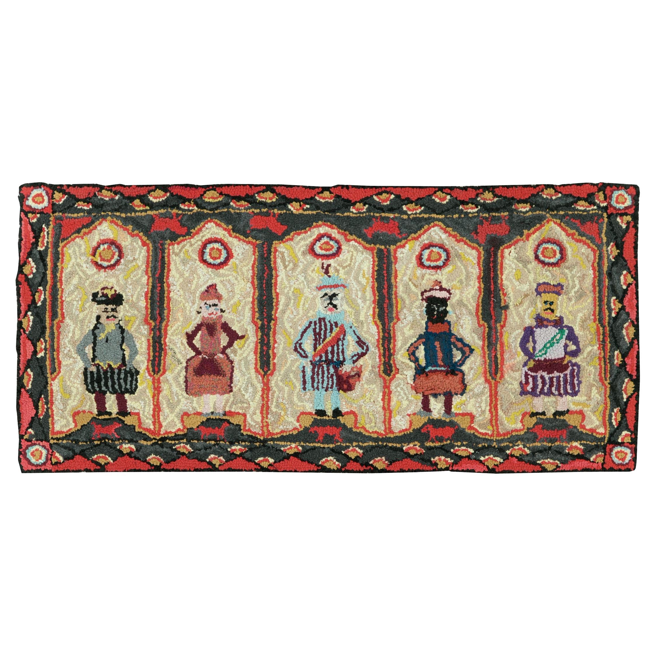 Mid-20th Century American Pictorial Hook Rug