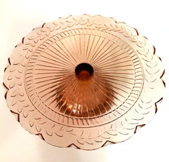 Mid-20th Century American Pink Depression Glass Pedestal Cake Plate