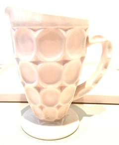 Mid-20th Century American Pink Milk Glass Set of Two Serving Pieces