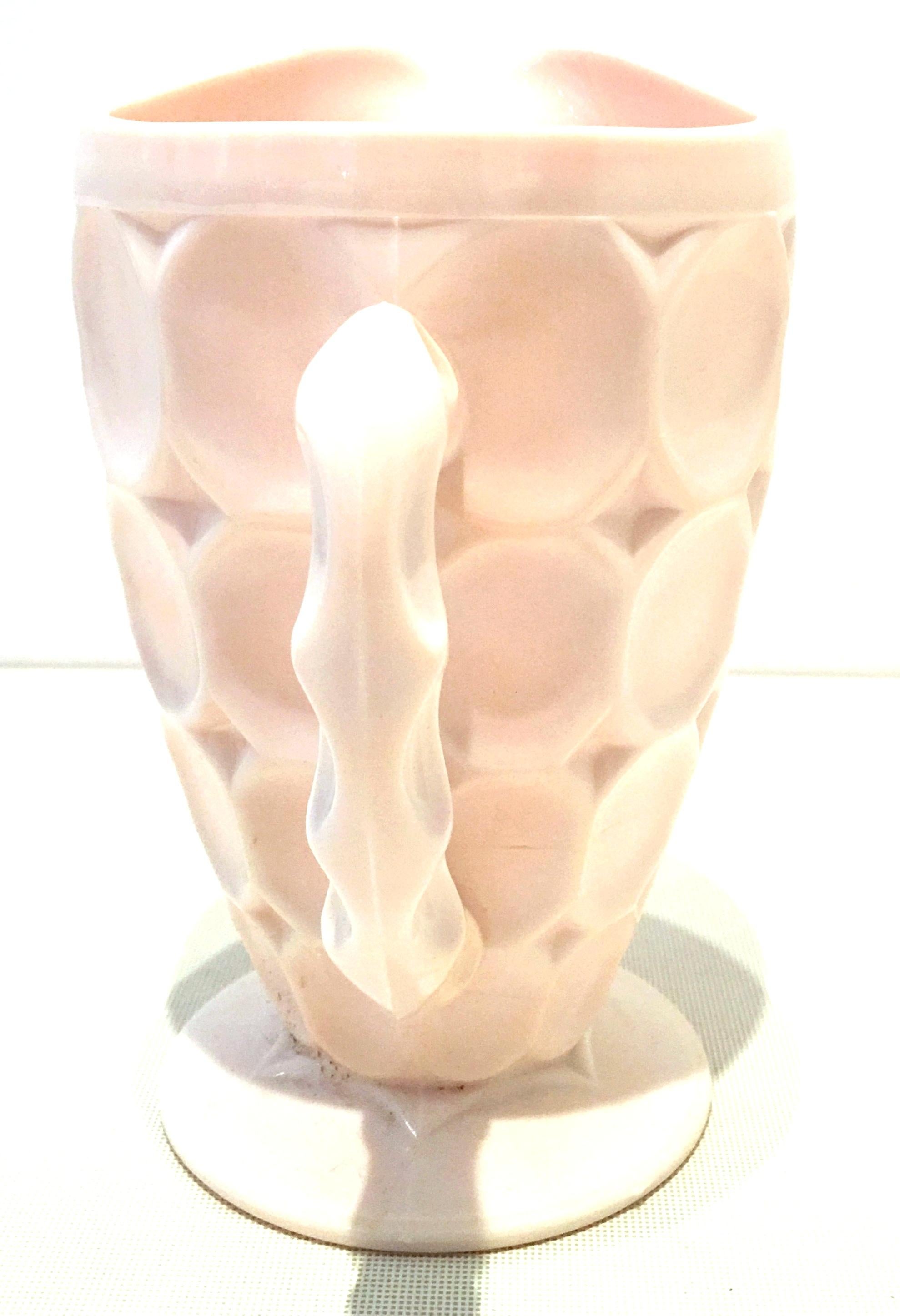 Mid-20th Century American Pink Milk Glass Set of Two Serving Pieces For Sale 1