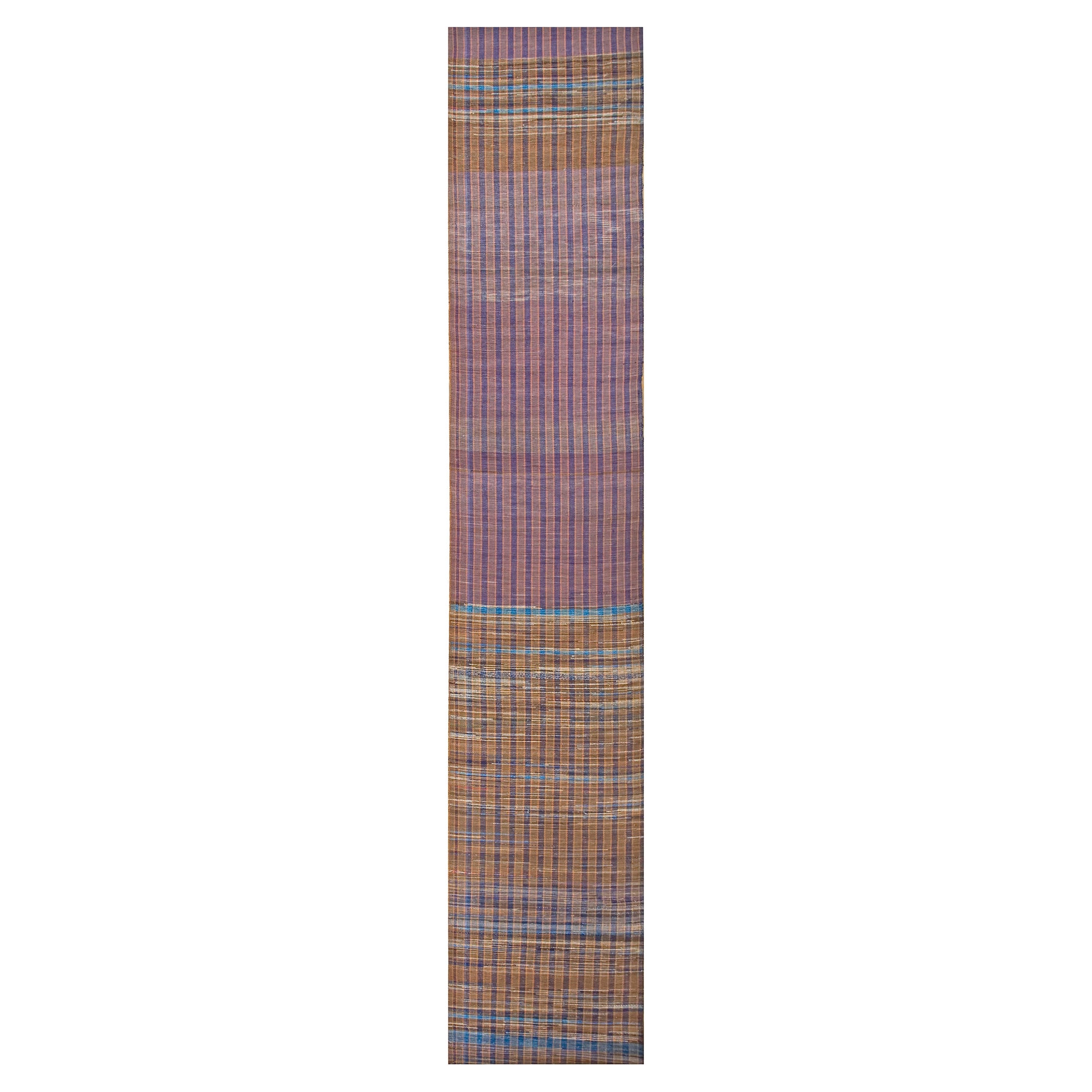 Tappeto di pezza americano della metà del XX secolo ( 3' x 33' - 92 x 1006 )