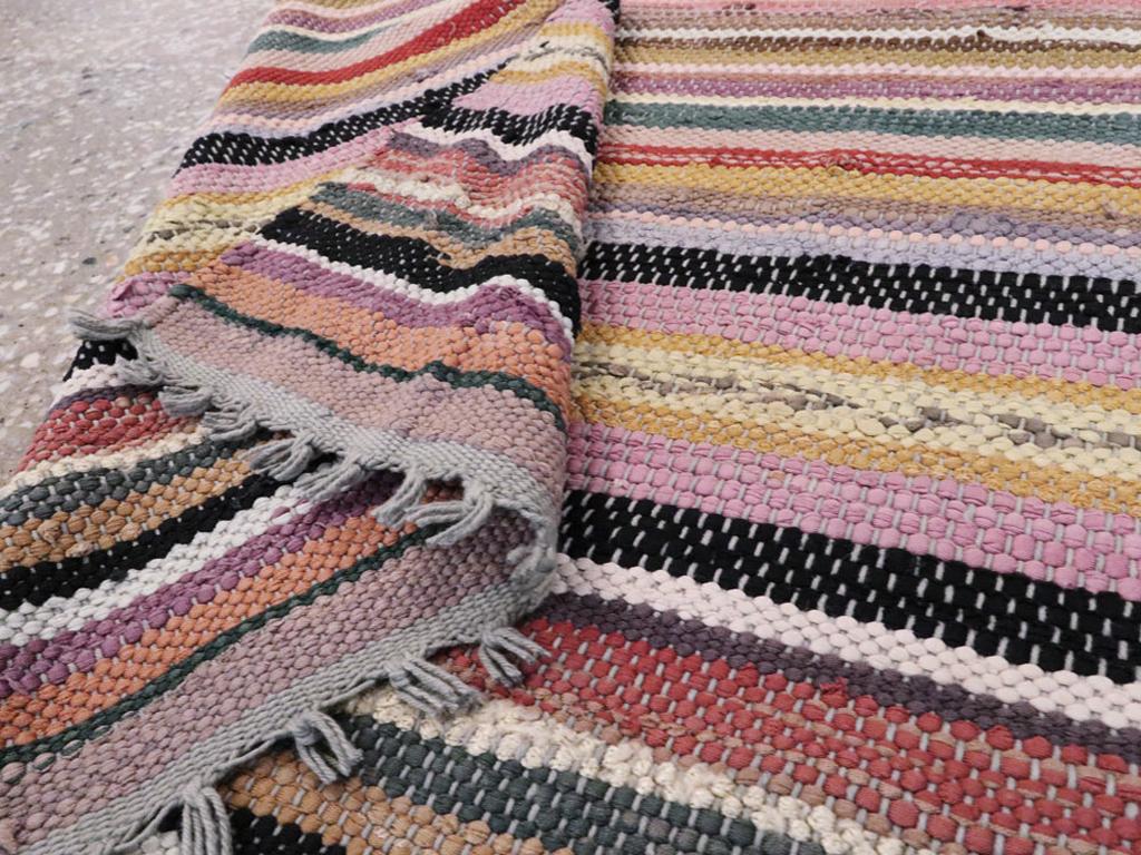 Lana Tappeto American Rag Rug della metà del XX secolo in vendita