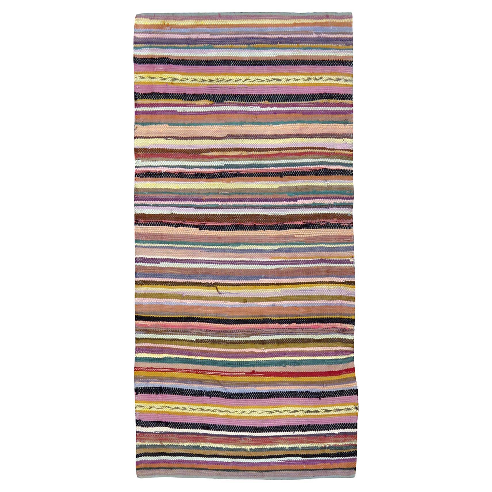 Mid-20th Century American Rag Throw Rug