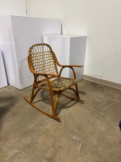 Mid 20th Century American Snocraft Snowshoe Woven Rocking Chair