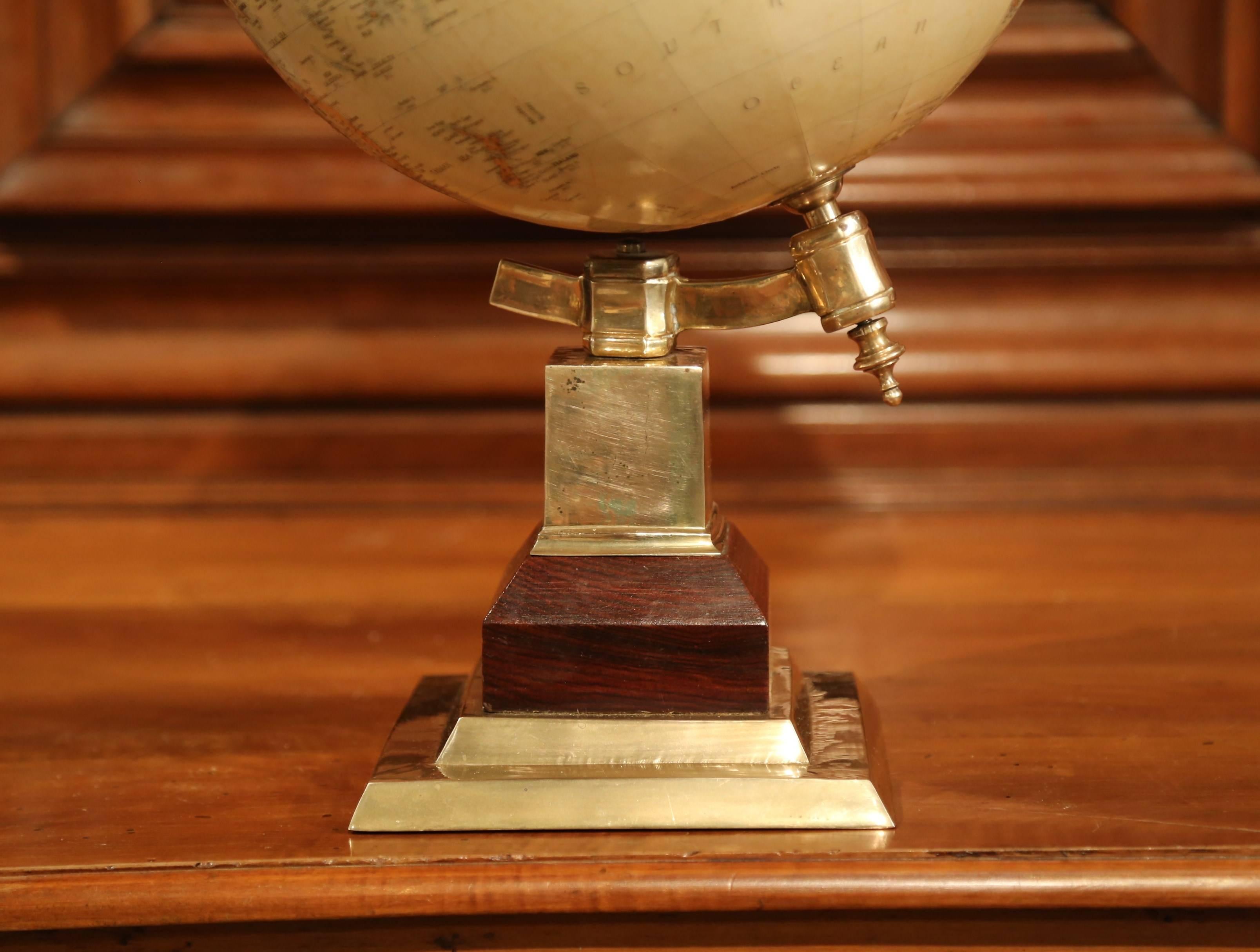 Mid-20th Century American Terrestrial Globe on Brass Base by LeRoy M. Tolman 4