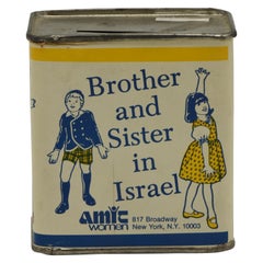 Vintage Mid-20th Century American Tin Charity Box