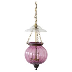Vintage Mid 20th Century Amethyst Melon Shaped Bell Jar
