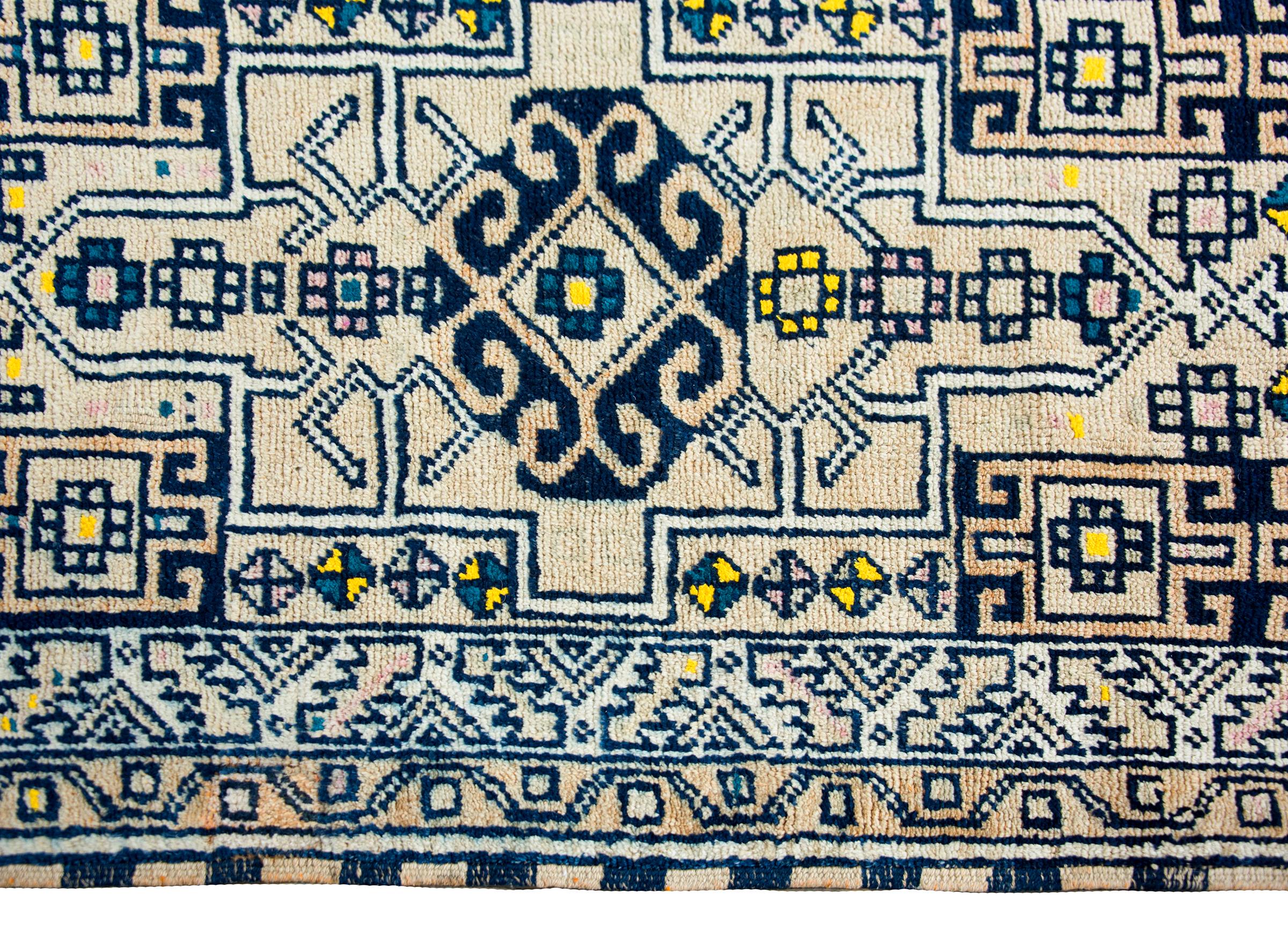 Hand-Knotted Mid-20th Century Anatolian Turkish Runner For Sale
