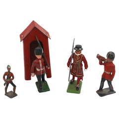 Groupe de figurines anglaises en plomb du milieu du 20e siècle et antérieur
