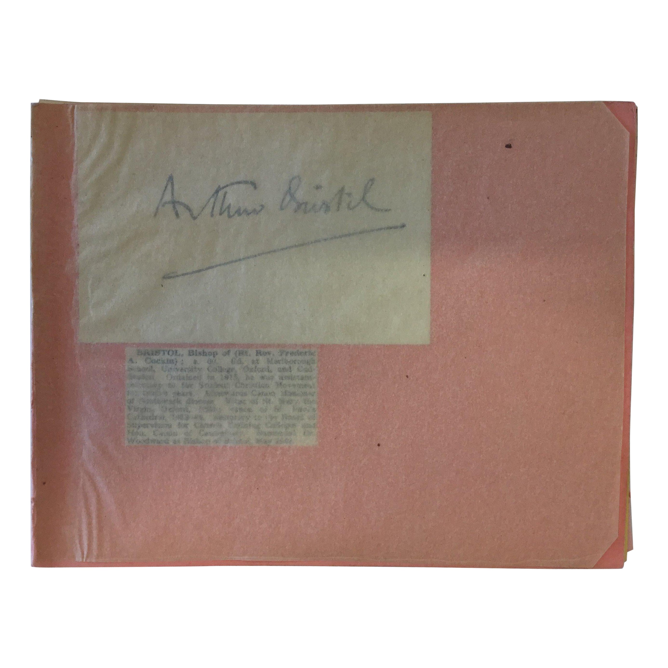 Mid 20th century Anglican bishops’ autographs For Sale