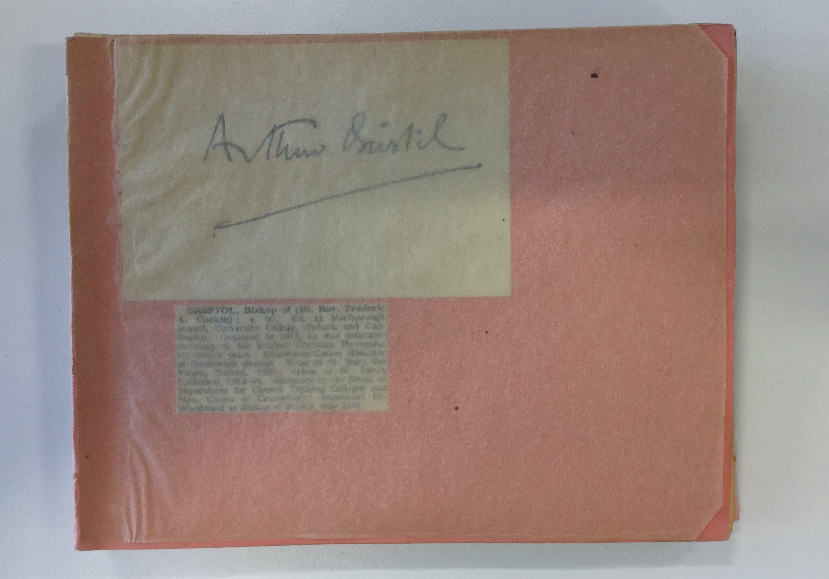Paper Mid 20th century Anglican bishops’ autographs For Sale