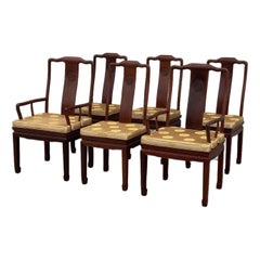 Mid 20th Century Anglo-Chinese Dining Chairs With Cushions - Set of 6