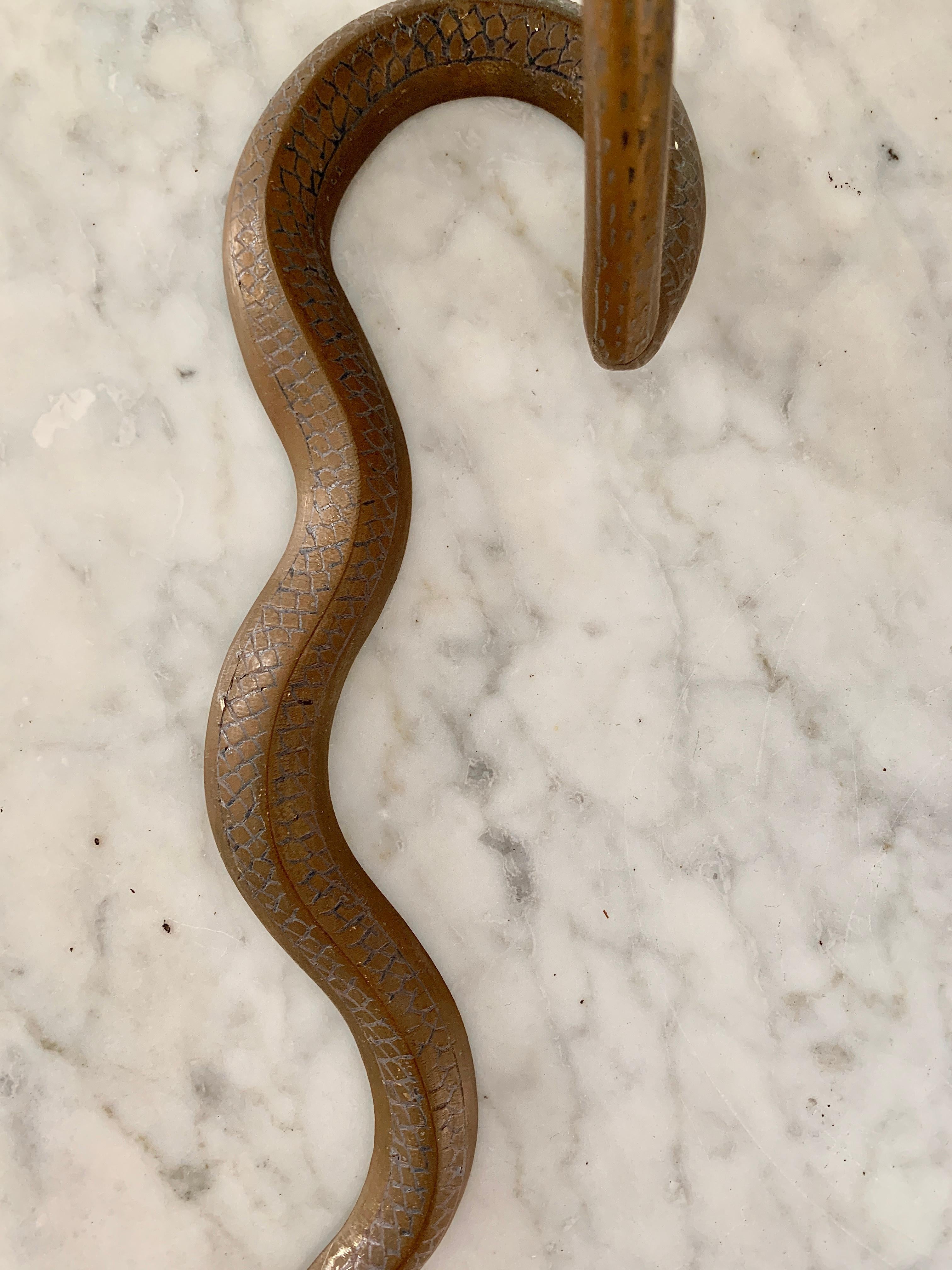 Mid-20th Century Anglo-Indian Brass Cobra Candle Sconces, Pair 2