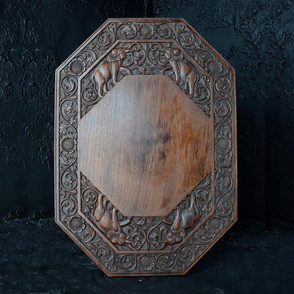 carved elephant table antique