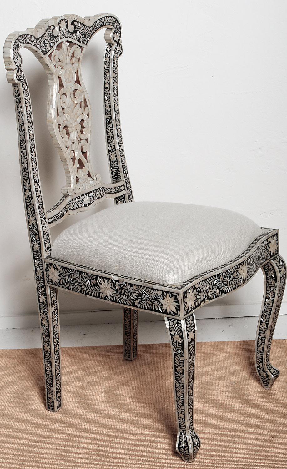 Mid-20th Century Anglo Indian Mother of Pearl Chairs 9