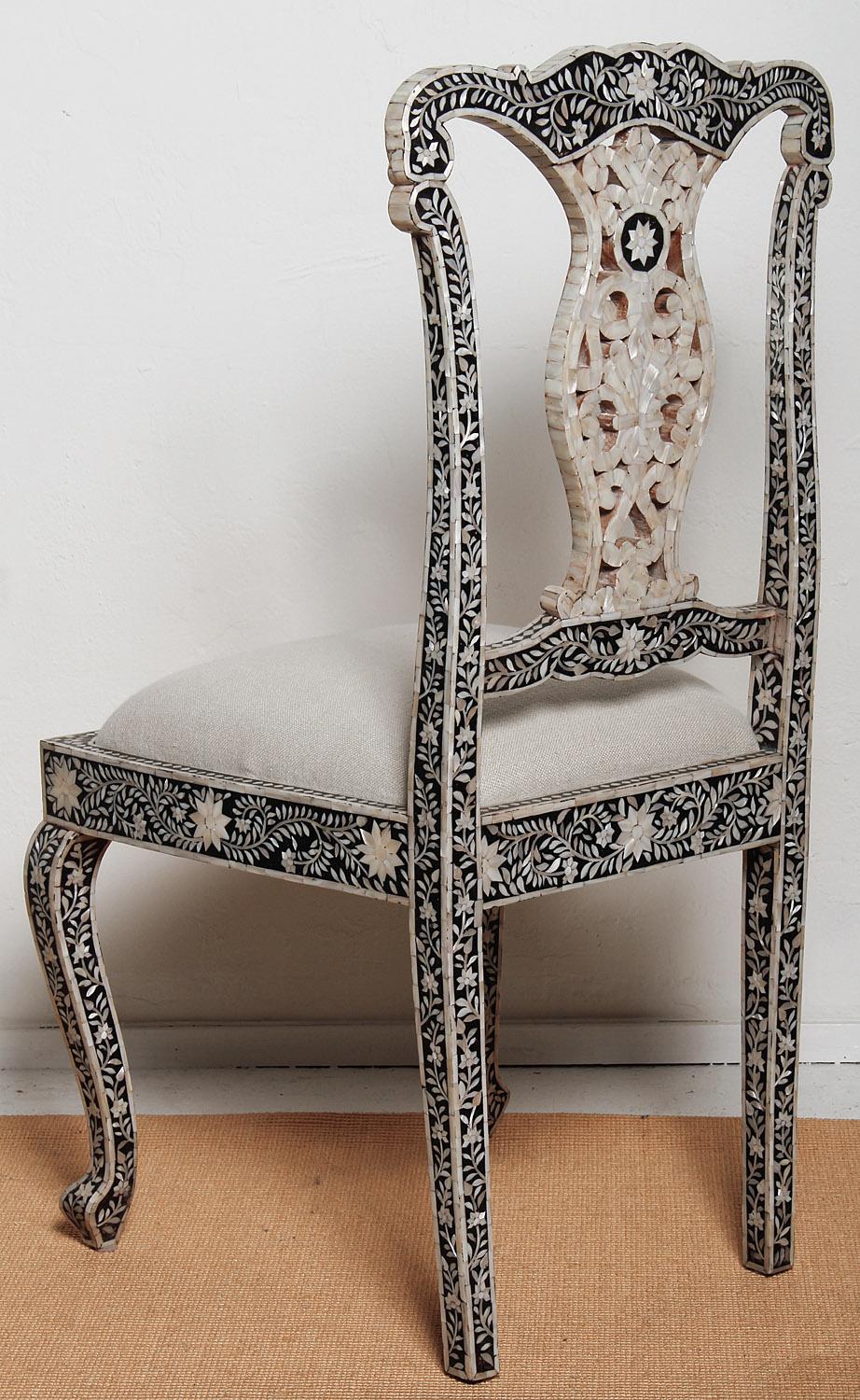 Resin Mid-20th Century Anglo Indian Mother of Pearl Chairs