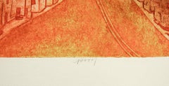 Mid-20th Century Anita Kebanoff "Metropolis" Etching