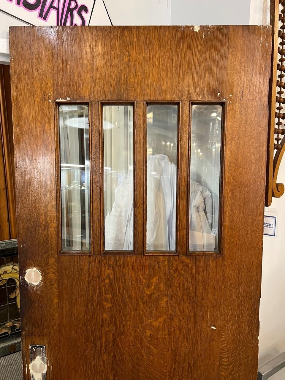 Glass Mid 20th Century Antique Arts and Crafts Door Four Lite For Sale