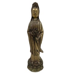 Mid 20th Century Antique Chinese Bronze Western Three Saints Buddha statue