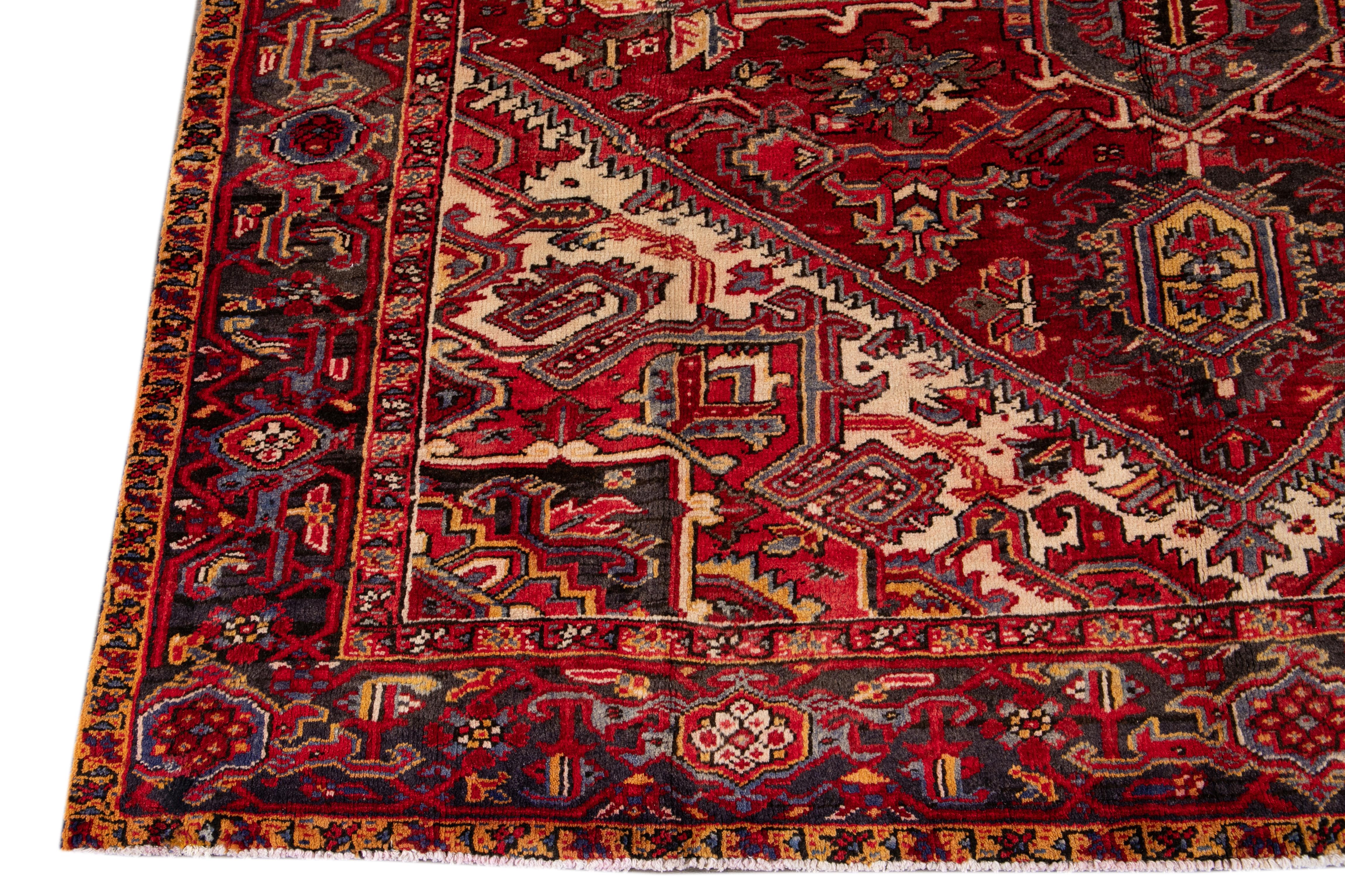 Persian Mid-20th Century Antique Heriz Rug
