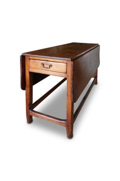 Antique Rustic Pine Drop Leaf Cottage Table, Mid 20th Century, USA