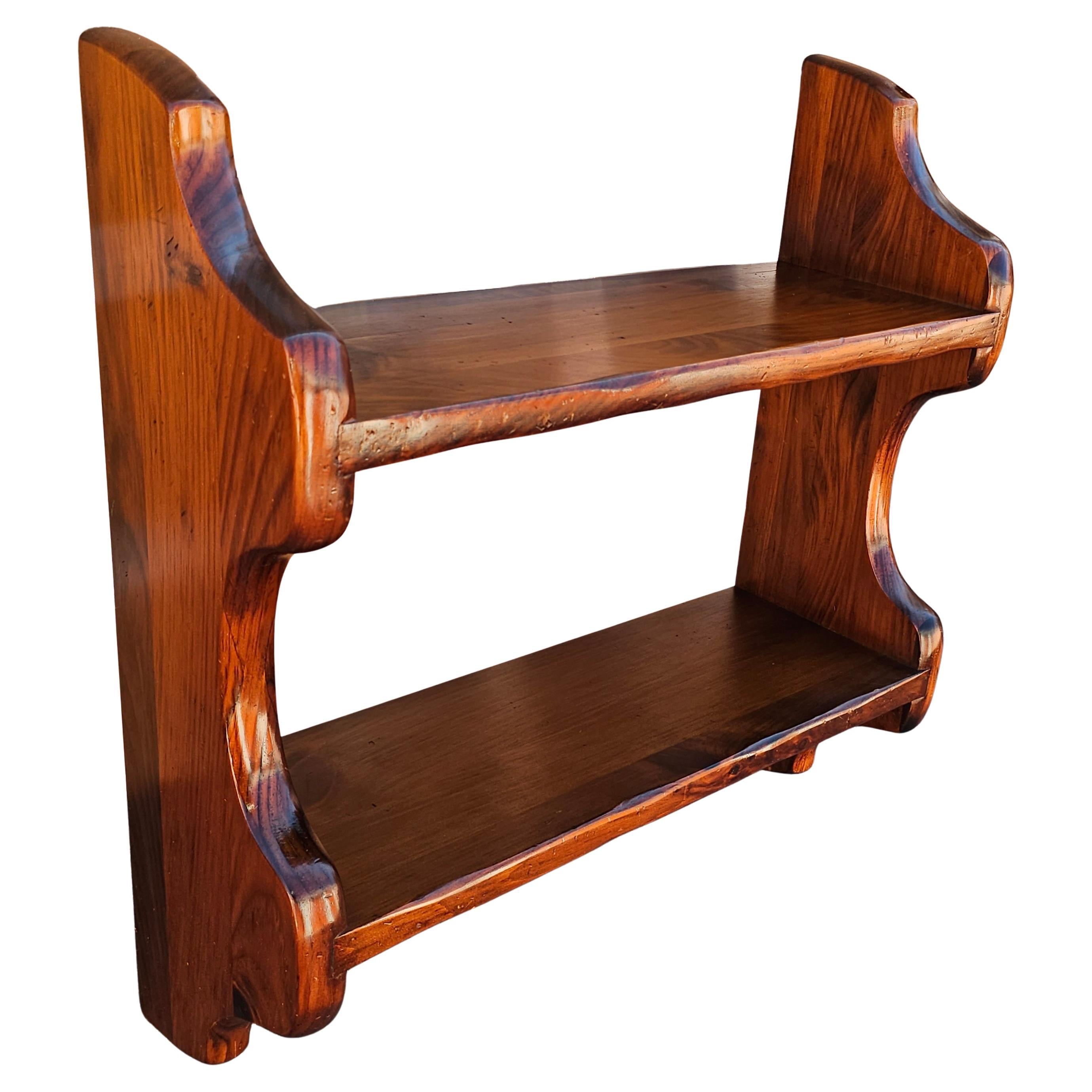 Mid 20th Century Antiqued Solid Pine Wall Shelves