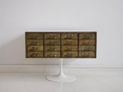 Mid-20th Century Army Green Metal Chest of Drawers